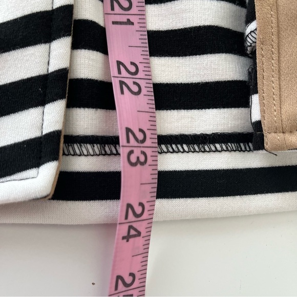 Chico’s Black Stripe Color Block Open Blazer - Picture 9 of 14